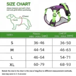 Reflective Nylon Pet Dog Harness Dog Padded Vest Adjustable Chest Strap Safety Lead All Weathers For large medium small Dogs - Image 4