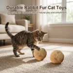 1/2/3/6pcs Rabbit Fur Ball Interactive Cat Toy Pet Product Containing Catnip Toy Ball Chasing Plush Toy Ball Cat Accessories 8cm - Image 2