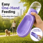Portable Dog Cat Water Bottle with Food Container, Leak Proof Outdoor Pet Water Dispenser for Dogs Walking Hiking Travel - Image 4