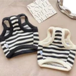 Striped Small Dog Vest Bichon Frise Comfortable Summer Puppy Clothes Dog Halter Vest Cute Cat Clothes with D Ring - Image 9