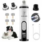Pet Nail Grinder with LED Light - USB Rechargeable Clipper for Cats and Dogs, Professional Paws Grooming Trimmer Supplies