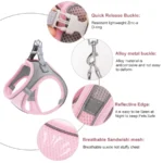Cat Harness Reflective Pet Harnesses And Leashes Set Adjustable Pet Harness for Cats Small Dogs Pug Chihuahua Cat Accessories - Image 4