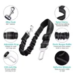 Dog safety leash pet car seat belt dog traction seat belt buffer elastic safety rope traction leash dog traction leash - Image 2