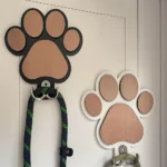 Paw Print Wooden Dog Leash Hanger Wall Hook for Collars & Coats Wood with Paw Design Leash Holder Claw Hook Gift for Dogs Lovers - Image 3