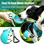 2-in-1 Portable Dog Water Bottle for Small Dogs - Leak-Proof & Compact Dog Travel Water Bottle -Stainless Steel Bottle & Silicon - Image 4
