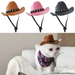 Outdoor Adjustable Pet Dog Hat Summer Pet Accessories Dogs Cat Caps Cowboy Hats Dog Cat - Image 2