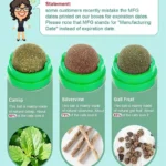 Cat Toy Catnip Cat Wall Stick-on Ball Toy Scratchers Treats Healthy Natural Removes Balls to Promote Digestion Cat Grass Snack - Image 4