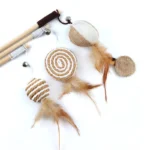 1PC Teaser Feather Toys Kitten Funny Colorful Rod Cat Wand Toys Wood Pet Cat Toys Interactive Stick Pet Cat Supplies - Image 4