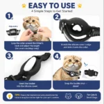 Cat Smart GPS Trackers Collar Anti-Lost Kitten Waterproof Tracker Adjustable Safety Buckle Reflective GPS Collar For Android - Image 3