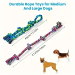 Knot Dog Toys Indestructible Durable Dog Chew Toys Tug of War Interactive Toys Suitable for Medium and Large Dogs Pet Supplies - Image 2