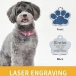 Free Personalized Dog Cat Plate Tags Engraved Puppy Pet ID Name Collar Tag Alloy Paw Glitter Pendant Pets Dogs Accessories - Image 5