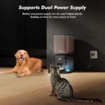 NITYERS 8L Automatic Dog Feeder, Smart Pet Food Dispenser with Key Control, Voice Recorder, Dual Power Supply, Timed Auto Cat Feeder with Stainless Steel Bowl - Image 5