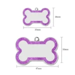 Customize Double-Sided Dog & Cat ID Tag - Glitter Design, Anti-Lost Bone Shape Essential Pet Collar Accessory for Identification - Image 4