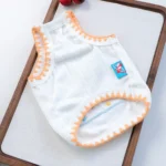 Bora Bora Pet Tank Top-White, Coconut Shell Embroidery, Ribbed Breathable, Two-Legged Outfit for Small Dogs Cats, Summer Wear - Image 3