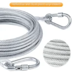 Double-headed Dog Tie Out Cable Leash ,raction rope with metal buckle steel wire anti-rust training collar,Outdoor Dogs Strap - Image 3