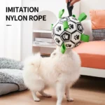 Dog Toys Soccer Ball with Straps Interactive Dog Toy for Tug of War Puppy Birthday Gifts Toy Durable Balls for Medium Large Dogs - Image 4