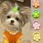 Pet Hair Accessory Set, Cute Designs of Flowers, Bows, Fruits, and Small Animals, Headbands and Hairbands Suitable for Dogs and Cats (Hair Accessories Only, Random Styles and Colors) - Image 3