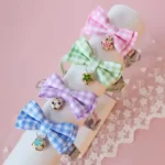 Lattice Bow Pet Cat Collar with Bell Adjustable Pet Collar Bownot Safety Necklace for Puppy Kitten Cat Cute Pattern Pet Supplies - Image 4