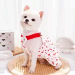 Dog Cotton Cake Skirt Summer Breathable Cherry Pattern Cute Dress Pet Sling Big Dog Clothes Cat Skirt Chihuahua Princess dress - Image 3