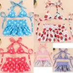 Summer Mermaid Dog Dress Set Cute Bikini Swimsuit Skirt Fashion Outfit for Small Dogs Yorkshire Terrier Puppy