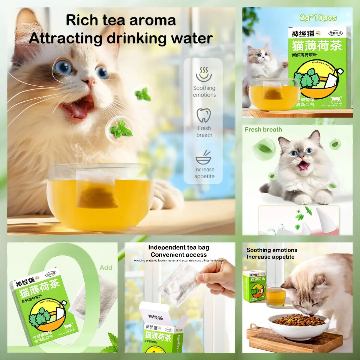 kf-Scc563d7a78934ccca054c80a72cebb761 10Pcs Catnip Bags Cat Grass Chopped Leaf Powder Cat Mint Powder Cat Treats Menthol Flavor Clean Teeth Healthy Care Cats Toy - Image 1