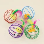 Funny Feather Mice Ball Cage For Kitten Creative Playing Toys Pet Products Play Cat Mouse Toy игрушки для кошек - Image 4