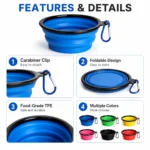 Durable TPR Portable Pet Food Bowl for Cats And Dogs Silicone Collapsible Travel Outdoor Water Food Bowl for Pets - Image 4