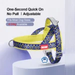 Small Medium Dog Harness Saddle Style Geometric Printed Outdoor Fashion Walking No Pull Training Puppy Pet Vest Harness Quick On