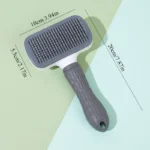 Dual-Use Dog Cat Grooming Brush 20×10×5.5cm, Self-Cleaning Slicker Comb with Round-Tip Bent Needles, Ergonomic Handle for Pet Ha - Image 2