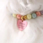 Heart Pendant Pet Pearl Collar Colorful Beads Dog Necklace Cat Collar Puppy Accessories Dog Chain Chihuahua Pet Wedding Jewelry - Image 2