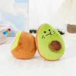 Avocado & Kiwi Plush Squeaky Toy for Dogs & Cats: Chew-Friendly Fruit-Shaped Pet Toy for Boredom Relief and Teething Fun - Image 2