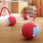 This interactive spherical toy for cats features an automatically rotating tail ball design and isarechargeable electric pet toy