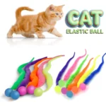 Cat Interactive Toys Cute Worm-Shaped Cat Elastic Ball Tail-equipped Cat Teasing Indoor Cat Worm Caterpillar Elastic Toy - Image 3