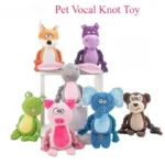 Pet Plush Sound Cotton Rope Fox Frog Elephant Shaped Pet Dog Toys for Large Dogs Interactive Tug of War Training Supplies
