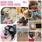 Dog Chew Toys for Cleaning Teeth Pink Soft Rubber Bone Funny Ball Interactive Donut Treat Set for Small Medium Dogs Pet Gifts - Image 2