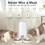 ROJECO Automatic Cat Feeder Pet Smart Cat Food Kibble Dispenser Remote Control Auto WiFi Double Feeder For Cats Dog Accessories - Image 2
