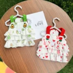 Cute Small Dog Dress Cute Cat Tiered Skirt Spring Puppy Bubble Skirt Breathable Dog Princess Dress Clothes Accessories