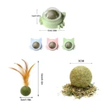 Natural Catnip Cat Wall Stick-on Ball Toy Scratchers Treats Healthy Natural Removes Balls to Promote Digestion Cat Grass Snack ﻿ - Image 6