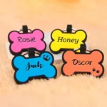 Personalized Bone Silicone Dog Tag Engraved Custom Pet Name Tags Soundless Pet ID Card Gift for Dogs Puppy - Image 3