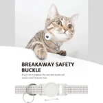 for Apple AirTag Cat Collar,Air Tag Pet Collar with airtag Holder and Bell Reflective GPS Kitten Collar for Girl Boy Cats gatos - Image 4