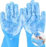 Pet Grooming Gloves Dog Cat Bathing Cleaning Glove Shampoo Scrubber Clean Soft Silicone Hair Removal Glove Hand Skin Protection - Image 2