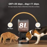 NITYERS 8L Automatic Dog Feeder, Smart Pet Food Dispenser with Key Control, Voice Recorder, Dual Power Supply, Timed Auto Cat Feeder with Stainless Steel Bowl - Image 3