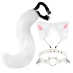 Fox Cat Ears Headwear Fluffy Animal Ears Headband Ears Hair Hoop and Tail Set for Halloween Party Cosplay Accessories - Image 3