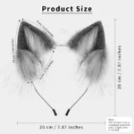 Handmade Faux Fur Animal Ears Headband Furry Cat Fox Ear Hairhoop Headwear Costume Accessory for Cosplay Masquerade - Image 3