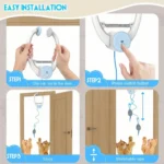 Door Hanging Auto-Rebound Cat Toy, Retractable Kitten Teaser with 3 Colorful Mice, Interactive Pet Play Toy for Indoor Cats - Image 9