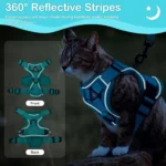 Cat Harness and Leash Set for Small to Large Cats Adjustable Cat Vest Harness Reflective Trim Universal Cat Leash and Harness - Image 3