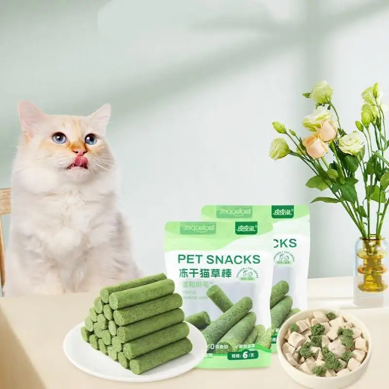 kf-Sd53b8e07c37c45a5a08d5d74829dd1c7x Dried Cat Grass Stick, Cat Hair Removal Ball, Gentle Grooming Cat Snacks, Cat Grass Grinding Stick, Hair Removal Cat Ball - Image 1