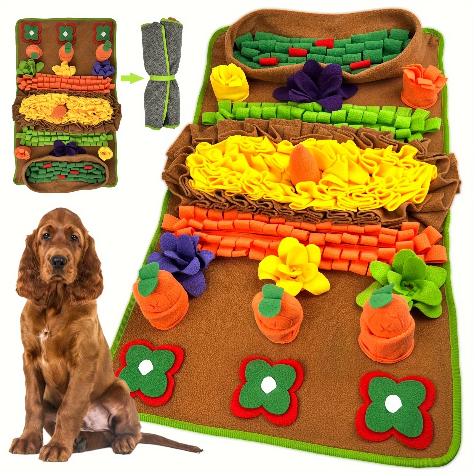 kf-Sd5daeb5324ec419e9368958e0c2f50b1v Pet Snuffle Mat for Dogs Sniff Mat Nosework Feeding Mat Slow Feeder Interactive Dog Puzzle Toys for Training and Stress Relief - Image 1