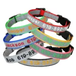Adjustable Nylon Embroidered Dog Collar Custom ID Name Accessories Pet Collars For Small Medium Large Dogs Pets Supplies Perro - Image 2
