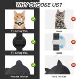 Cat Collar Compatible with Apple Airtag with Bell Adjustable Safety Buckle Reflective GPS Collar for Kittens Puppies 7-12In - Image 5